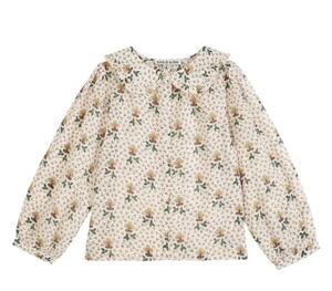 Toddler Girls Emile et Ida Floral Agate Flower Collar Blouse Size 2T 2Y COTTON